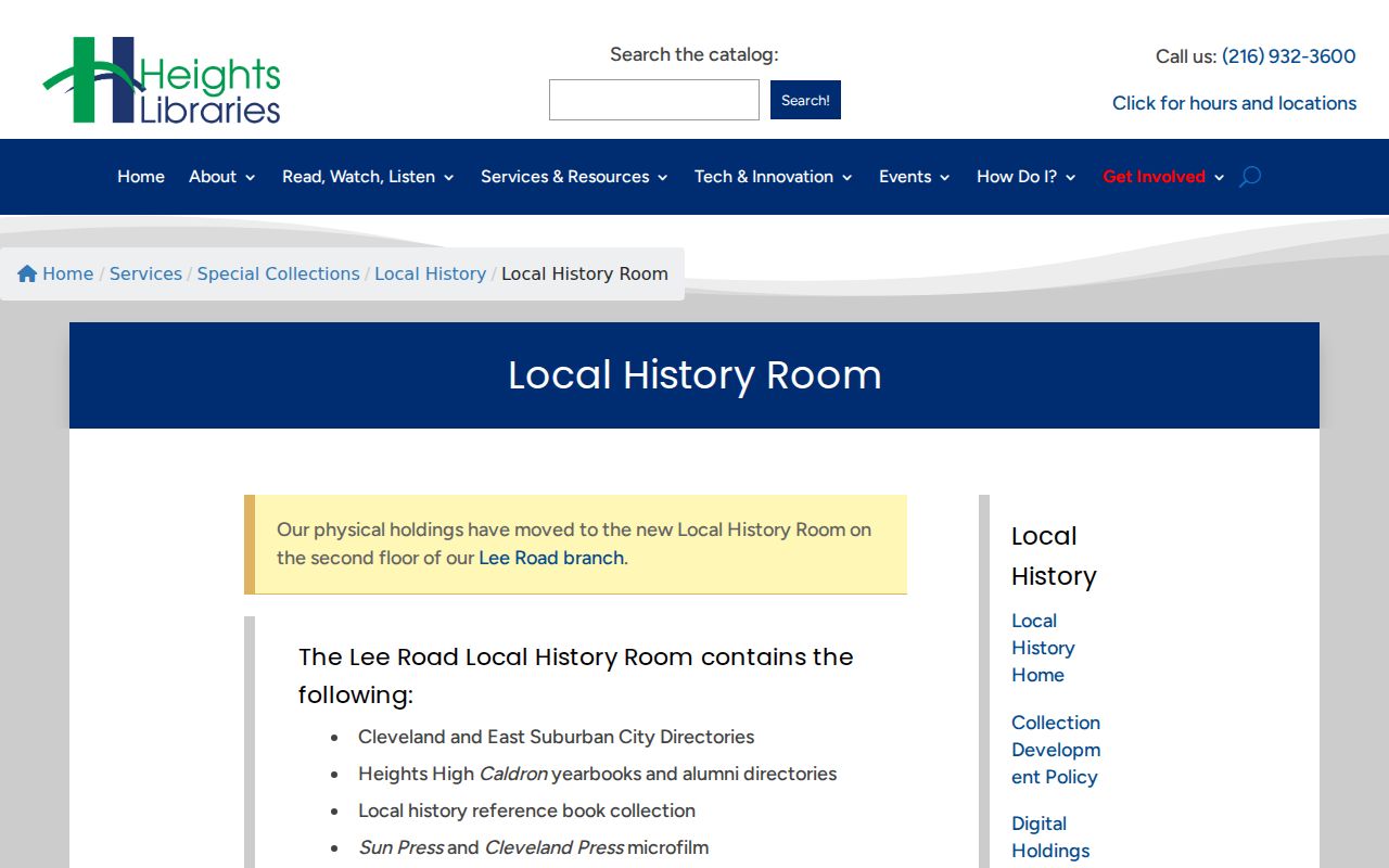 Cleveland Heights city directory Local History Room resources