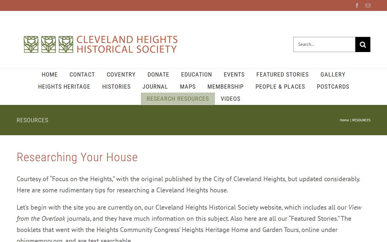 Cleveland Heights city directory Historical Society research resources