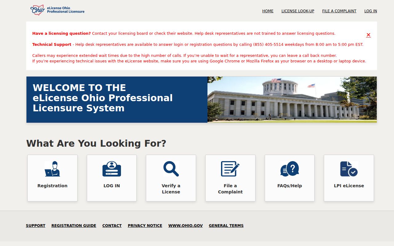 Cleveland Heights residents directory Ohio eLicense search