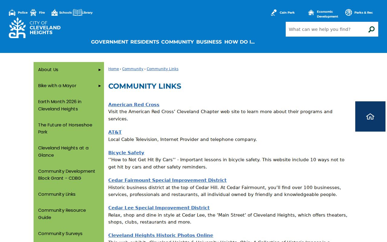 Cleveland Heights neighbors City Community Links organizations
