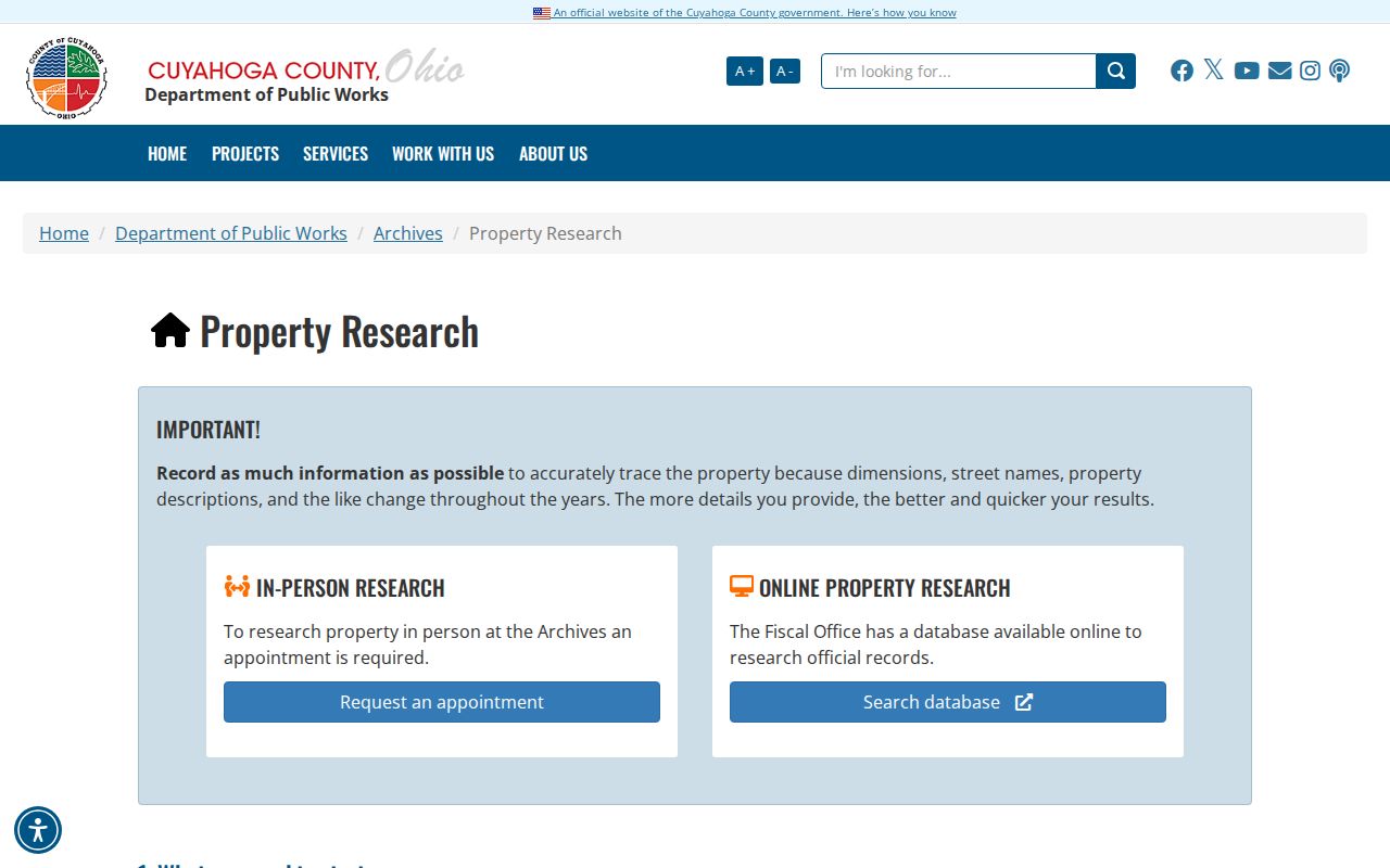 Cleveland Heights street directory County Archives property research guide