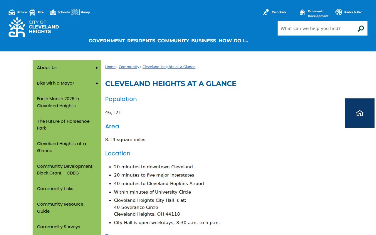 Cleveland Heights ZIP code city geography page
